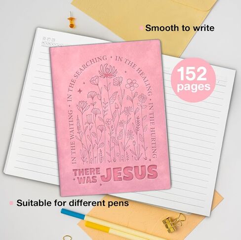 Christian Floral Notebook for Women Bible Verse There Was Jesus Journal Religious Christian Gifts for Friend Coworker in Saudi Arabia