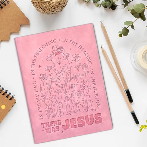 Christian Floral Notebook for Women Bible Verse There Was Jesus Journal Religious Christian Gifts for Friend Coworker in Saudi Arabia