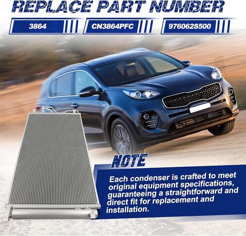 Air Conditioning A/C Condenser Compatible with Hyundai Tucson/Kia Sportage # 3864, CN3864PFC, 976062S500 in Saudi Arabia