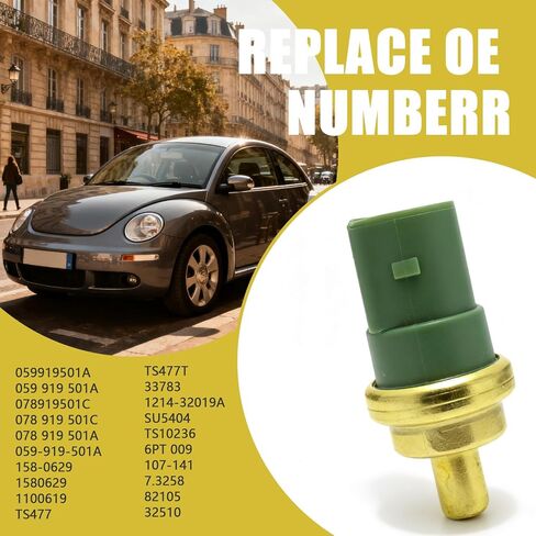 استبدال مستشعر درجة حرارة المحرك # 059 919 501A متوافق مع 1998-2010 VW Beetle Cabrio Passat Jetta Polo Golf Eurovan، 1998-2010 Audi A8 TT A4 RS4 S4 RS6 A6 S6 S8 in Kuwait