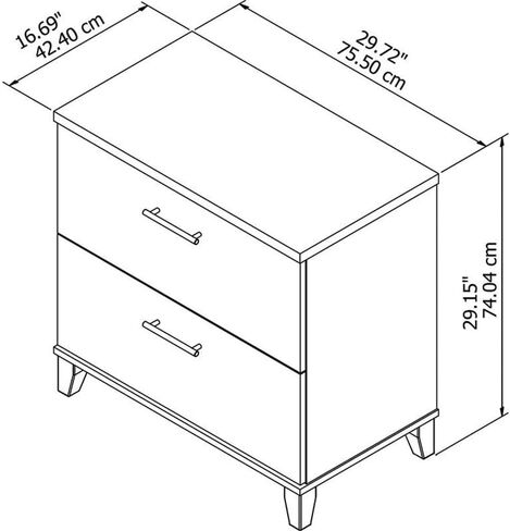 Pemberly Row Contemporary 2 Drawer Lateral File Cabinet in Storm Gray in Saudi Arabia