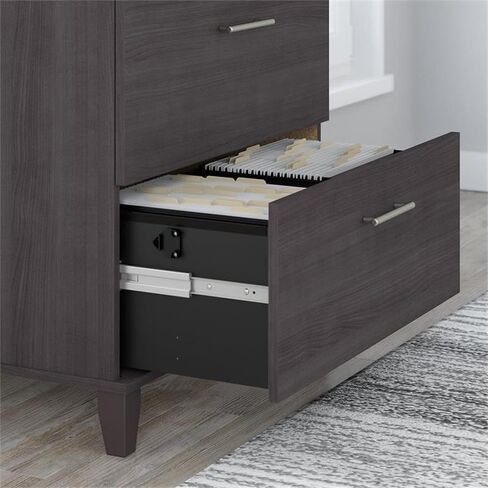 Pemberly Row Contemporary 2 Drawer Lateral File Cabinet in Storm Gray in Saudi Arabia