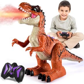 ألعاب ديناصور للتحكم عن بعد للأطفال 3-5 5-7 8-12، لعبة روبوت ديناصور المشي RC مع رذاذ رذاذ الماء، أضواء وأصوات، بطارية قابلة لإعادة الشحن، 3 4 5 6 7 8 سنوات هدية عيد ميلاد للأولاد والبنات in Kuwait