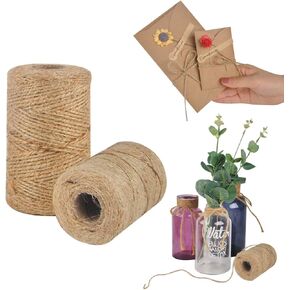 760 Feet 1mm 2ply Natural Jute Twine for Artworks and Crafts, Juke, Gift Wrapping, Garden (2 PcsX380 Feet) in Saudi Arabia