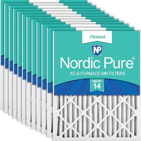 Nordic Pure 14x24x2 (13 1/2 x 23 1/2 x 1 3/4) Furnace Air Filters MERV 12 Pleated Plus Carbon 3 Pack in Kuwait