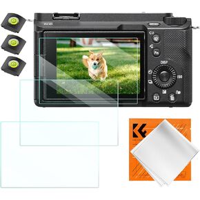 مفهوم K&F [واقي شاشة 3 قطع وغطاء حذاء ساخن لكاميرا Sony NEX 7/NEX 6/NEX 6L/NEX 5/NEX 3N/A6600/A6100/A6400/A6300/A6000/A5000، زجاج مقسى فائق الوضوح، خالٍ من الفقاعات المضادة للخدش in Kuwait
