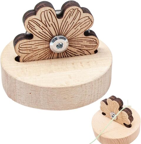 قطعتان من قاطعات خيط الأقحوان، أداة قطع خيط الغزل الخشبية الدوارة لخياطة اللحف، شفرة الطاولة لحفظ قصاصات خيط نحت الخشب مع حامل مضاد للانزلاق، لوازم خياطة الخياطة مفاهيم خياطة اللحف (عبوتان) in Kuwait