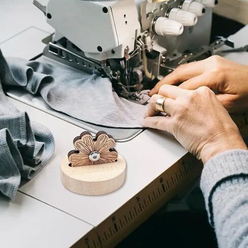 قطعتان من قاطعات خيط الأقحوان، أداة قطع خيط الغزل الخشبية الدوارة لخياطة اللحف، شفرة الطاولة لحفظ قصاصات خيط نحت الخشب مع حامل مضاد للانزلاق، لوازم خياطة الخياطة مفاهيم خياطة اللحف (عبوتان) in Kuwait