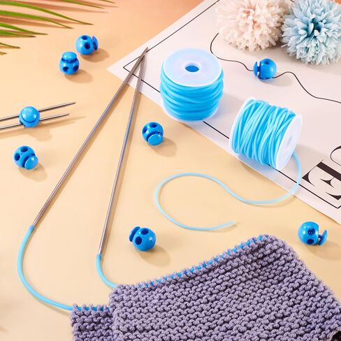 Spritewelry Blue 2mm 3mm Hollow Rubber Cords for Knitting 16.4 Yards Hollow Rubber Tubing Knitting Barber Cord with Cord Locks for Knitting DIY Craft Projects Beading Necklaces Bracelet in Saudi Arabia
