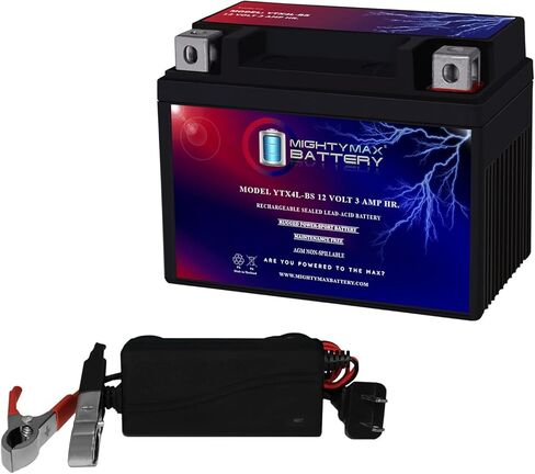 Mighty Max Battery YTX4L-BS Replacement Battery for Ski-Doo MXZ X 600 2006-2008 + 12V 1Amp Charger in Saudi Arabia