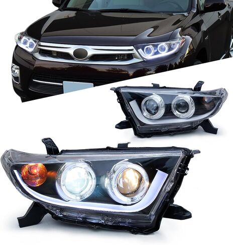 For Toyota Highlander 2012 2013 2014 Headlights LED DRL Turn Signal High Beam Head Lamp Assembly in Saudi Arabia