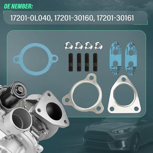 طقم توربو كامل للشاحن التوربيني، مع مشغل وحشية بوابة النفايات، مناسب لسيارة Toyota Hilux 2005-2015، Land Cruiser Prado 2004-2019، ديزل 3.0 لتر، استبدال # 17201-0L040، 17201-30160 in Saudi Arabia