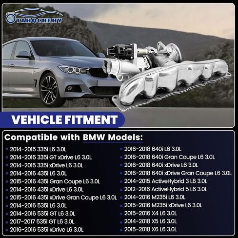 11657648913 Turbocharger B03 N55 Suitable for BMW 335i X4 X5 X6 535i 435i AH3 AH5 2012-2018 w/Exhaust Gas Driven Electric Drive 1165 7648913 11657643115 1853-970-0010 18539700010 in Kuwait