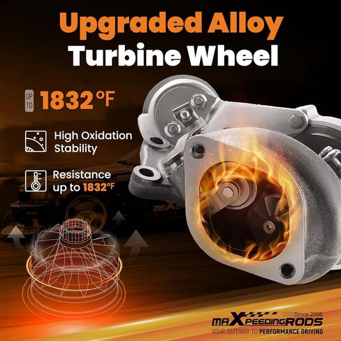 شاحن توربيني maXpeedingrods K03 الجانب الأيمن لسيارة Ford Navigator Expedition Transit 150 250 350 2015-2016، لسيارة Ford Ecoboost F150 3.5L 2013-2016، مع عجلة ضاغط البليت، سلسلة Street JD in Saudi Arabia