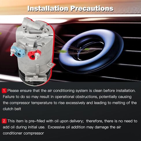 cciyu Air Conditioning Compressor 2012 2013 2014 2015 for Land Rover Range Rover Evoque 2.0L AC Compressor with Clutch Compatible for 168353 852555N 890213 LR027784 in Saudi Arabia