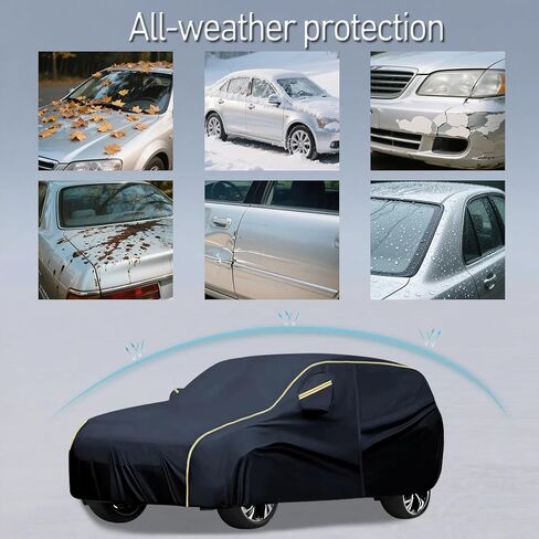 غطاء سيارة للحماية من جميع الأحوال الجوية لسيارة Mazda Tribute I 2001-2005، غطاء مشمع للسيارة مقاوم للرياح في الهواء الطلق مع حبل مقاوم للرياح مقاوم للماء ومضاد للأشعة فوق البنفسجية والغبار ومضاد للخدش تغطية كاملة in Kuwait