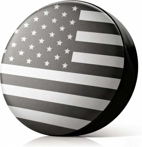 American Flag Spare Tire Cover for Jeep, RV, SUV, Truck - Waterproof, UV Resistant, Dustproof Universal Fit for Tire's Total Diameter 27.6"-29.5" / (70-75cm) -(Size 15") in Saudi Arabia