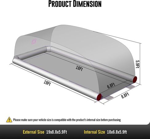 Inflatable Car Cover Shield, Portable Car Bubble Garage Tent for Dustproof Storage, Vehicle Protection, and Display – 19' / 5.8M in Saudi Arabia
