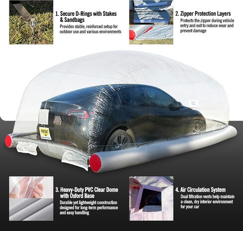 Inflatable Car Cover Shield, Portable Car Bubble Garage Tent for Dustproof Storage, Vehicle Protection, and Display – 19' / 5.8M in Saudi Arabia