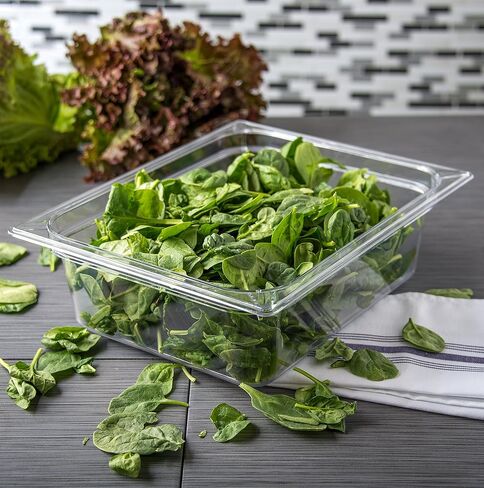 كارليسلي مقلاة طعام نصف حجم من البولي كربونات من ستوربلس 10223B07، عمق 8 انش، شفافة in Kuwait