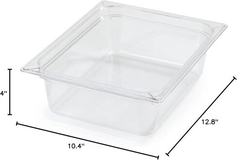 كارليسلي مقلاة طعام نصف حجم من البولي كربونات من ستوربلس 10223B07، عمق 8 انش، شفافة in Kuwait