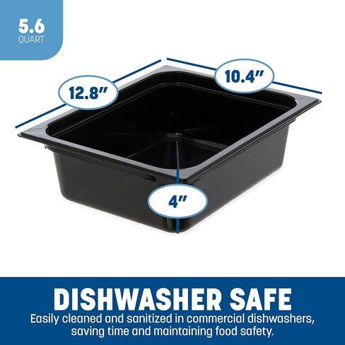Carlisle FoodService Products 10223B07 StorPlus Half Size Food Pan, Polycarbonate, 8" Deep, Clear in Kuwait