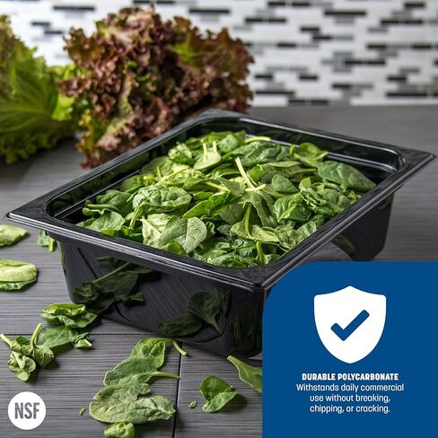 Carlisle FoodService Products 10223B07 StorPlus Half Size Food Pan, Polycarbonate, 8" Deep, Clear in Kuwait