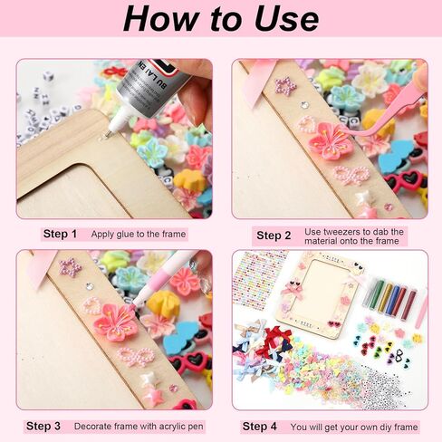 مجموعة إطارات الصور الخشبية من Suncalla DIY، إطارات صور خشبية مقاس 4 × 6 بوصة مع أقلام أكريليك وخرز صغير وملصقات جوهرة لامعة لحرف عيد الميلاد DIY وحفلات الزفاف (10 قطع، كلاسيكية) in Saudi Arabia