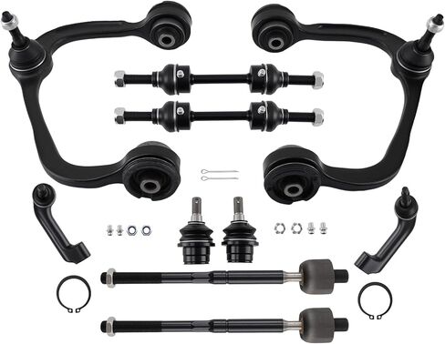 طقم ذراع التحكم العلوي الأمامي 10 قطع من maxpeedingrods لسيارة Ford F-150 2009-2014، طقم تعليق مع مفاصل كروية سفلية، وصلات شريط Sway، قضيب ربط خارجي وداخلي، K80306 K80308 in Saudi Arabia