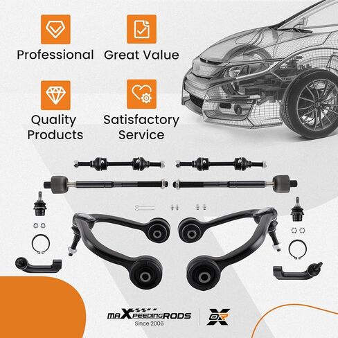 طقم ذراع التحكم العلوي الأمامي 10 قطع من maxpeedingrods لسيارة Ford F-150 2009-2014، طقم تعليق مع مفاصل كروية سفلية، وصلات شريط Sway، قضيب ربط خارجي وداخلي، K80306 K80308 in Saudi Arabia