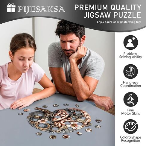 Wooden Puzzles for Adults, Mechanical Brainstem Wooden Jigsaw Puzzles, Flat Puzzle with 3D Visual Effect, Brain Wood Puzzles Adult, Unique Shape Wall Art Canvas Puzzle (S-8.5 * 8.5in-95Pcs) in Saudi Arabia