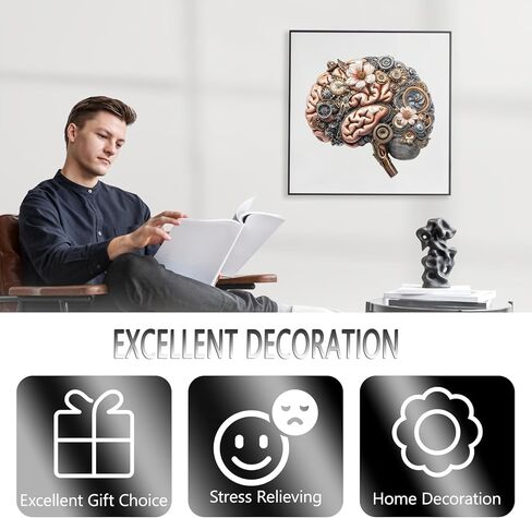 Wooden Puzzles for Adults, Mechanical Brainstem Wooden Jigsaw Puzzles, Flat Puzzle with 3D Visual Effect, Brain Wood Puzzles Adult, Unique Shape Wall Art Canvas Puzzle (S-8.5 * 8.5in-95Pcs) in Saudi Arabia