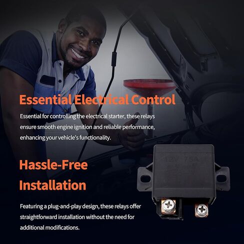 HiSport 75A 12V SPST-NO مرحل الطاقة عالي التيار مع استبدال جهات الاتصال المتشعبة لـ V23232-D0001-X001، 332002168 in Saudi Arabia