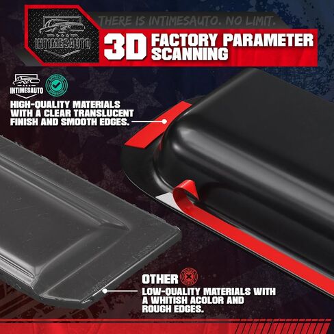 واقيات المطر للنافذة الجانبية داخل القناة لسيارة 2017-2024 Ford F-250 F-350 Super Duty، 2015-2020 Ford F-150، أقنعة تهوية عاكسات النوافذ باللون الأسود اللامع، مجموعة من 4 قطع (تناسب فقط كابينة طاقم SuperCrew). in Kuwait