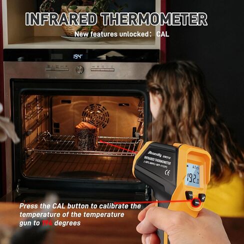 AHOSOUTLY Infrared Thermometer Temperature Gun -58℉~ 1022℉ (-50℃ ~ 550℃) Non-Contact Instant-Read Digital Laser Infrared Ir Thermometer with Color Screen (Black) in Kuwait