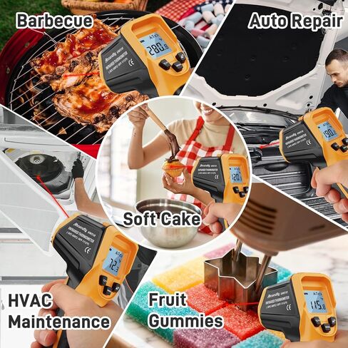 AHOSOUTLY Infrared Thermometer Temperature Gun -58℉~ 1022℉ (-50℃ ~ 550℃) Non-Contact Instant-Read Digital Laser Infrared Ir Thermometer with Color Screen (Black) in Kuwait