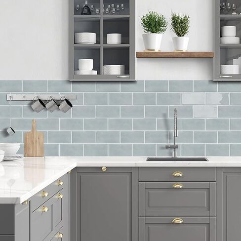 STICKGOO 10-Sheet Subway Tile Peel and Stick Backsplash, Self Adhesive Vinyl Wall Tiles, Stick on Backsplash for Kitchen and Bathroom(Thicker Design) in Kuwait