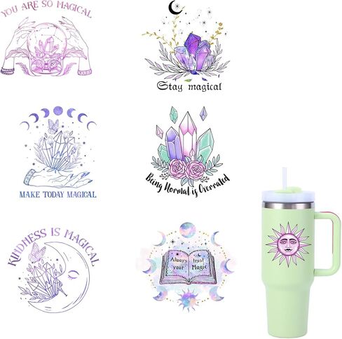 حروف سوداء 10 قطع من ملصقات نقل الأشعة فوق البنفسجية DTF للأكواب الزجاجية والحرف الخشبية والأثاث ملصقات ملهمة مقاومة للماء ثلاثية الأبعاد للأكواب التأكيدات الإيجابية in Kuwait