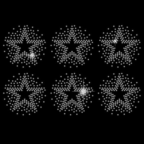 SUPERDANT 6 pcs Stars Iron on Rhinestones for Clothes Pentagram Stars Crystal Heat Transfer Stickers Iron on Decals Rhinestone Patches for T-shirt Clothing Hoodie Jackets DIY Art Craft Christmas Gifts in Saudi Arabia