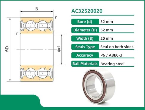 AC32520020 32X52X20 32BD5220 Air Conditioner A/C Compressor Clutch Pulley Bearing 1Pcs in Saudi Arabia
