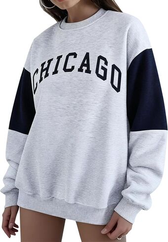 Remidoo Women's Oversized Sun and Moon Graphic Sweatshirts Long Sleeve Pullover Tops in Kuwait