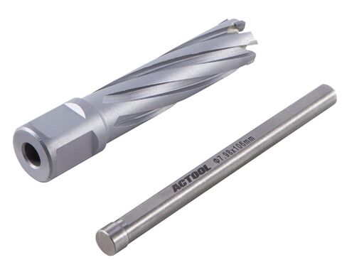 ACTOOL 1-1/8 بوصة قطر × 2 بوصة عمق القطع من الكربيد المائل TCT الحلقي مع ساق ويلدون 3/4 بوصة in Kuwait