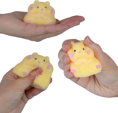 ORB Tabalicious Fluffs TABA Squishy Hamster (Yellow) - Fuzzy, Flocked, Cute Animal TABA Squishies Toys - Soft, Sticky Stress Ball Fluff Toys - Kawaii Sensory and Fidget Toys and Gifts Kids and Adults in Kuwait