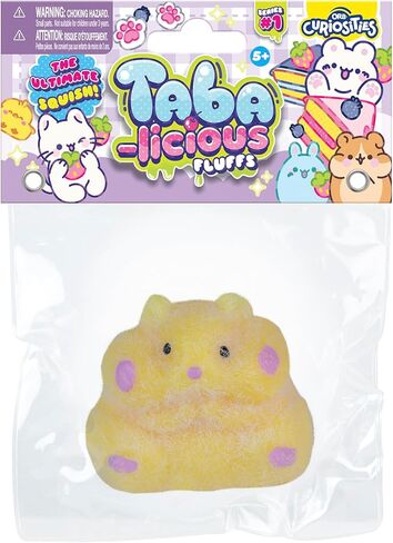 ORB Tabalicious Fluffs TABA Squishy Hamster (Yellow) - Fuzzy, Flocked, Cute Animal TABA Squishies Toys - Soft, Sticky Stress Ball Fluff Toys - Kawaii Sensory and Fidget Toys and Gifts Kids and Adults in Kuwait