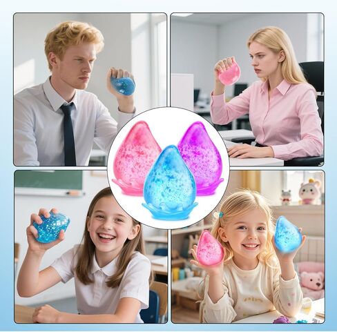 فيدجيت تويز مكعب الإجهاد لجميع الأعمار: 3 عبوات مكعبة سكويشيز لتخفيف التوتر والقلق، كرات سكر شعير إسفنجية ثلجية، ألعاب تهدئة حسية ناعمة للأطفال والمراهقين والبالغين هدايا الحفلات، 3 قطع in Kuwait