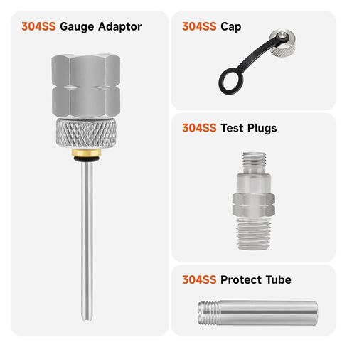 محول قياس نحاسي من Roastove 1/4 NPT أنثى، 2-1/2 OAL x 1-2/5" x 1/8" مسبار مع غمد من الفولاذ المقاوم للصدأ، مجموعة أدوات قياس الضغط in Kuwait