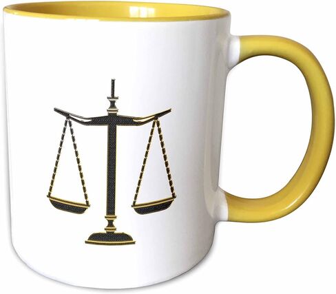 3dRose Elegant Black-Gold Scales Of Justice Two Tone Mug, 11 oz in Saudi Arabia