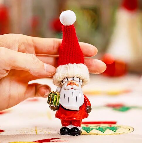 PENTA ANGEL Mini Knitting Christmas Hats 10Pcs Tiny Wool Yarn Doll Santa Hats for Wine Bottles Snowman Xmas Tree Decor in Saudi Arabia