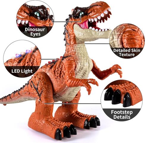 ألعاب ديناصور للتحكم عن بعد للأطفال 3-5 5-7 8-12، لعبة روبوت ديناصور المشي RC مع رذاذ رذاذ الماء، أضواء وأصوات، بطارية قابلة لإعادة الشحن، 3 4 5 6 7 8 سنوات هدية عيد ميلاد للأولاد والبنات in Kuwait