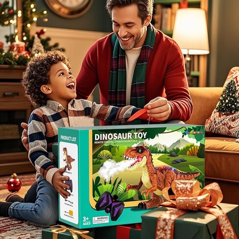 ألعاب ديناصور للتحكم عن بعد للأطفال 3-5 5-7 8-12، لعبة روبوت ديناصور المشي RC مع رذاذ رذاذ الماء، أضواء وأصوات، بطارية قابلة لإعادة الشحن، 3 4 5 6 7 8 سنوات هدية عيد ميلاد للأولاد والبنات in Kuwait